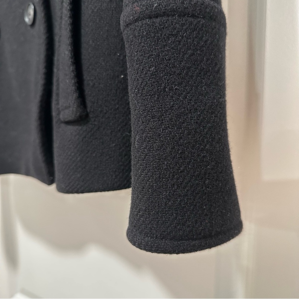 J. Crew Classic Wool Nello Gori Peacoat Jacket Coat Black Size 2 - Picture 14 of 14